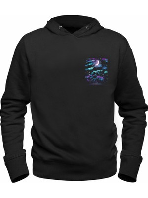 Alfa Tshirt Space Tasarımlı Resimli Dijital Baskılı Çocuk Siyah Sweatshirt