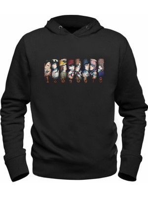 Alfa Tshirt Steins;gate Baskılı Çocuk Siyah Sweatshirt