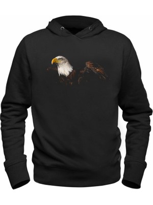 Alfa Tshirt Eagle Baskılı Çocuk Siyah Sweatshirt