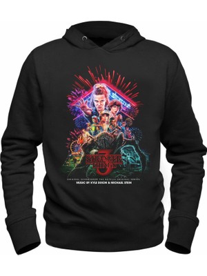 Alfa Tshirt Stranger Baskılı Çocuk Siyah Sweatshirt