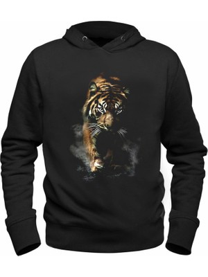 Alfa Tshirt Kaplan Baskılı Çocuk Siyah Sweatshirt