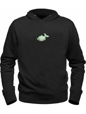 Alfa Tshirt Animal Balık Dijital Baskılı  Çocuk Siyah Sweatshirt