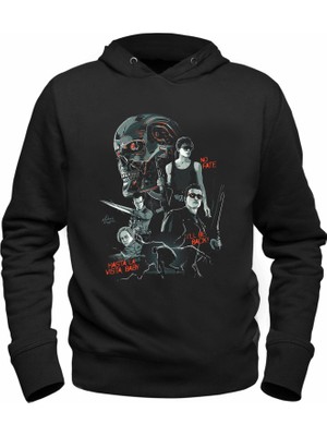 Alfa Tshirt Terminatör Tasarımlı Baskılı Çocuk Siyah Sweatshirt