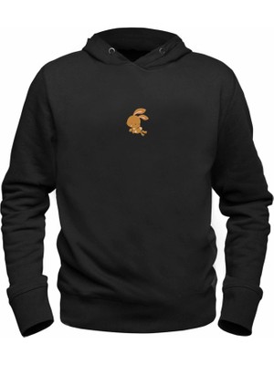 Alfa Tshirt Animal Tavşan Resimli Baskılı Çocuk Siyah Sweatshirt