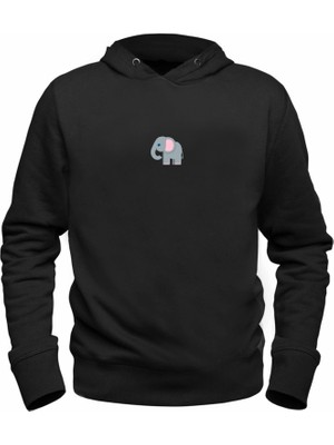 Alfa Tshirt Animal Fil Resimli Baskılı Çocuk Siyah Sweatshirt