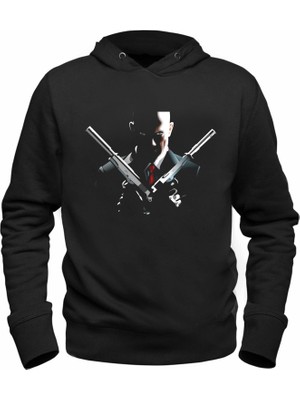 Alfa Tshirt Hitman Dijital Baskılı Çocuk Siyah Sweatshirt