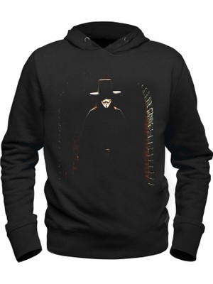 Alfa Tshirt  V For Vendetta Resimli Dijital Baskılrı Çocuk Siyah Sweatshirt