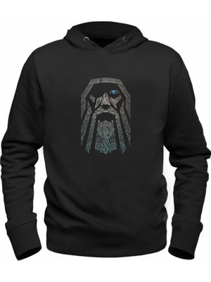 Alfa Tshirt Vikings Baskılı Çocuk Siyah Sweatshirt