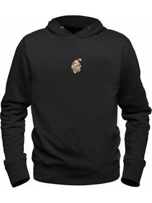 Alfa Tshirt Animal Tavşan Tasarımlı Resimli Baskılı Çocuk Siyah Sweatshirt