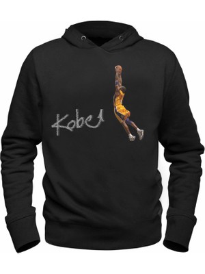 Alfa Tshirt Kobe Bryant Tasarımlı Resimli Çocuk Siyah Sweatshirt