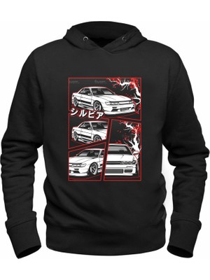 Alfa Tshirt Araba Baskılı Çocuk Siyah Sweatshirt