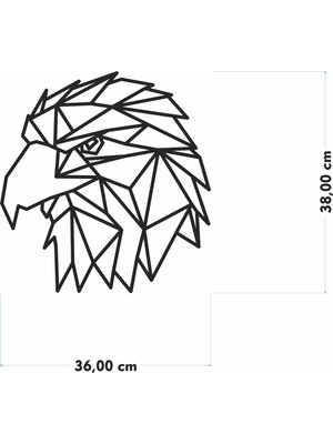Numa Concept Geometrik Kartal Duvar Tablosu 38X36CM - Ahşap Dekoratif Modern Duvar Süsü