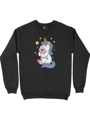 Cix Unicorn Siyah Sweatshirt