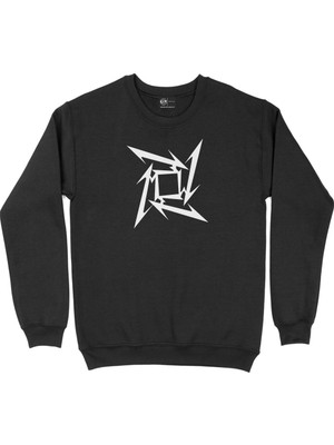 Cix Metallica Ninja Star Siyah Sweatshirt