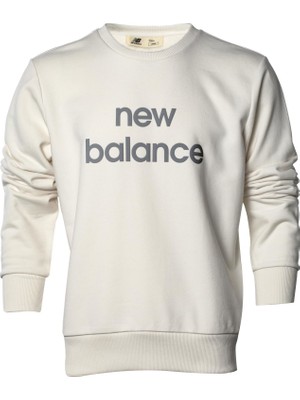New Balance Erkek Beyaz Sweatshirt MPC3110-WT