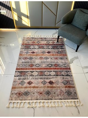 Halımax Dara Kaymaz Tabanlı Örgü Saçaklı Pamuk Kilim 199