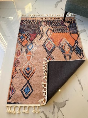 Halımax Dara Kaymaz Tabanlı Örgü Saçaklı Pamuk Kilim 200