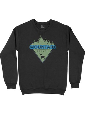 Cix Mountain Travel Siyah Sweatshirt