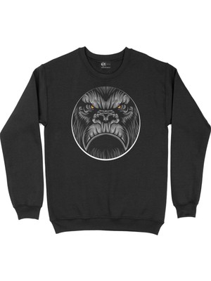 Cix Yuvarlak Kızgın Maymun Siyah Sweatshirt