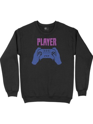 Cix Yeşil Player One  Siyah Sweatshirt