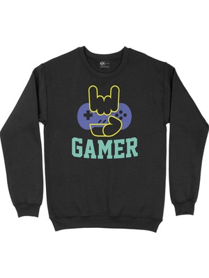 Cix Mavii Gamer Never Die Siyah Sweatshirt