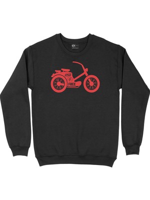 Cix Kırmızı Bisiklet Siyah Sweatshirt