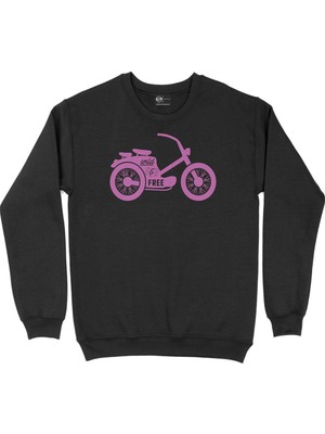 Cix Pembe Bisiklet Siyah Sweatshirt