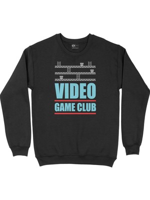 Cix Turkuaz Video Game Club Siyah Sweatshirt