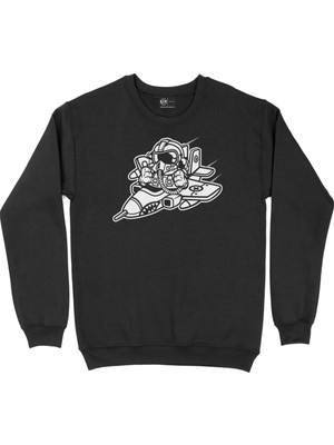 Cix Oynayan Panda Siyah Sweatshirt