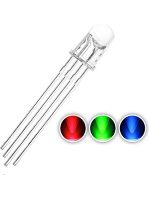 Alkatronik 5mm Rgb LED Ortak Anot 4 Pin Multicolor Diyot Işık Lamba Light