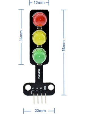 Alkatronik Trafik Işık LED Modülü 5V Ortak Katot 8mm LED Kırmızı Sarı Yeşil