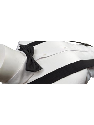 Elegante Cravatte Siyah Renk Pantolon Askısı ve Papyon Seti