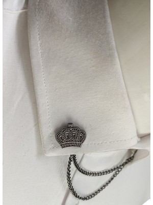 Elegante Cravatte Taç Figürlü Gömlek Yaka Iğnesi