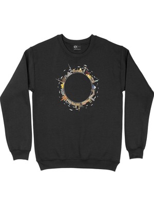 Cix Seyahat Çemberi Siyah Sweatshirt