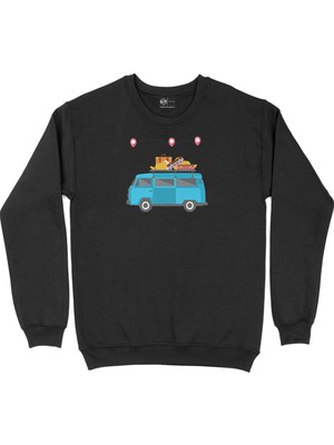 Cix Seyahat Karavanı Siyah Sweatshirt