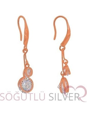 Söğütlü Silver Zirkon Taşlı Sallamalı Kiraz Küpe