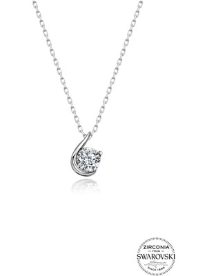 Söğütlü Silver Gümüş Swarovski Taşlı Pırlanta Modeli  Kolye