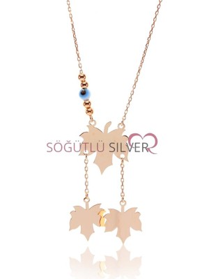Söğütlü Silver Yapraklar Kolyesi