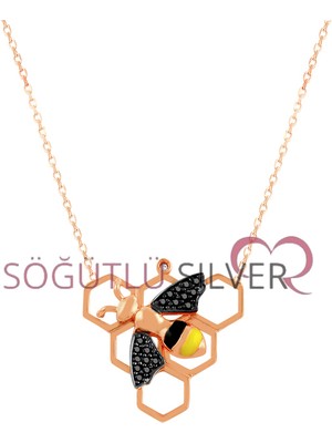 Söğütlü Silver Petekte  Bal Arısı Kolye