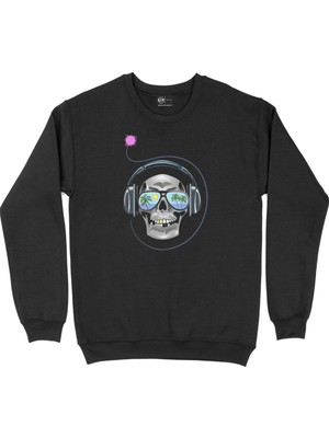 Cix Müzisyen Kuru Kafa Siyah Sweatshirt