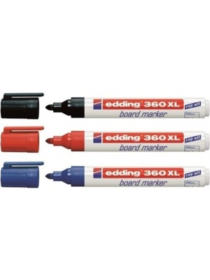Edding 360 Xl Tahta Kalemi Siyah-Mavi-Kırmızı 3\'lü Paket