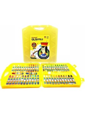 Monami 48 Renk Oil Pastel Boya Sarı Çanta İçinde 48 Parça Renkli Pastel Kalem Seti