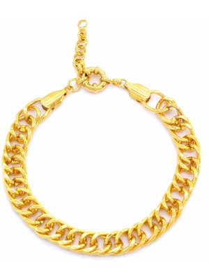 Ferizz 22 Ayar Altın Kaplama Samanyolu Zincir Unisex Bileklik