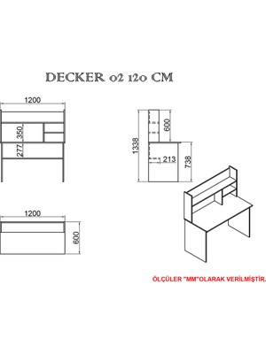 Kalender Dekor Decker 120 cm Çalışma Masası