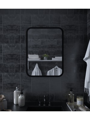 Rivomo Siyah Oval Dekorasyon Banyo Dolabı