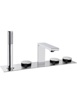 Vitra Memoria A4231658 Küvet Bataryası 5 Delikli Krom Siyah