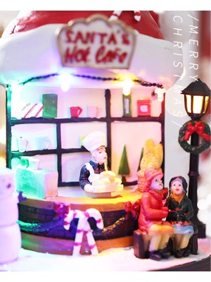 HomeMiyn Noel Baba'nın Kahve Dükkanı Süsü, Sıcak Beyaz LED Işıklı ve Müzikli (Yurt Dışından)