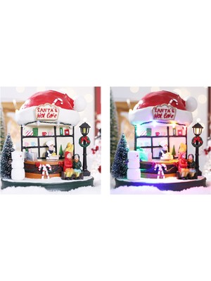 HomeMiyn Noel Baba'nın Kahve Dükkanı Süsü, Sıcak Beyaz LED Işıklı ve Müzikli (Yurt Dışından)
