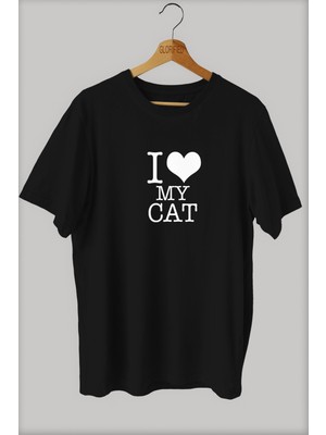 Glorified I Love My Cat Baskılı Oversize T-Shirt ( Tişört ) Cotton