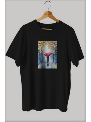 Glorified Sonbahar Tasarım Baskılı Oversize T-Shirt ( Tişört ) Cotton